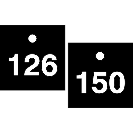Accuform Numbered Safety Tags, RP-Plastic, 0.075 in H x 3-1/4 in W, 25 PK TDY246BK